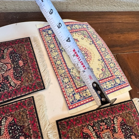 Vintage Set of Miniature Rug Coasters dollhouse rugs - Picture 4 of 6